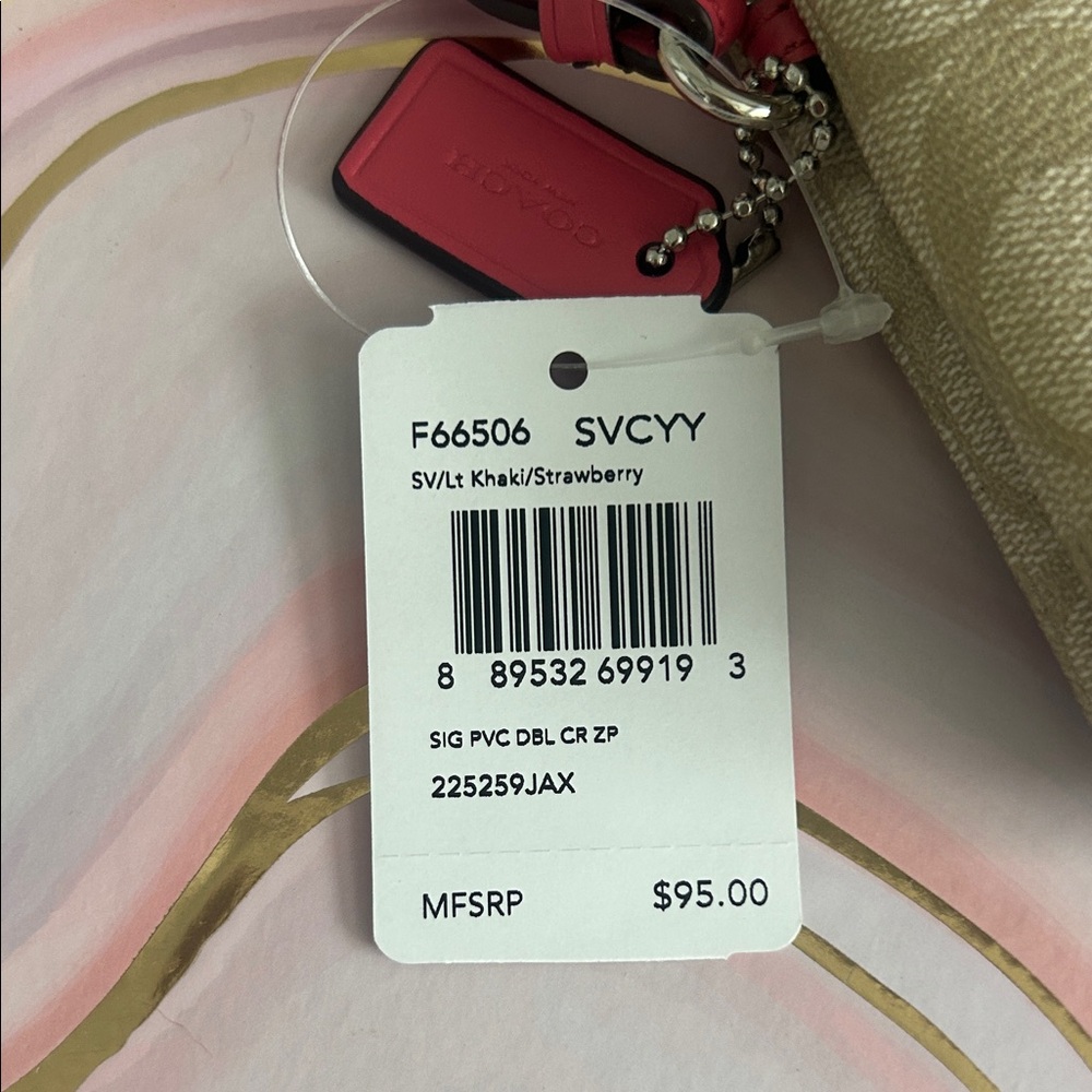 Coach Beige and Pink Wristlet Clutch - Picture 7 of 7